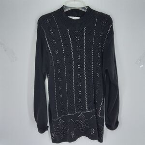 VICTORIA JONES LONG BEADED SWEATER